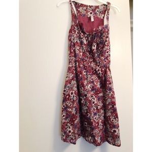 Purple flower Romper w Pockets
